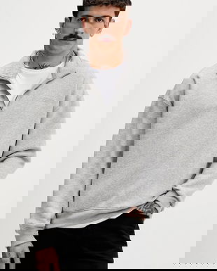 Hollister Co. bluză culoarea gri, melanj, KI322-5372-112