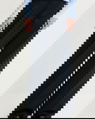 Marc O'Polo pantaloni cu lână culoarea bleumarin, drept, high waist, 600015310005