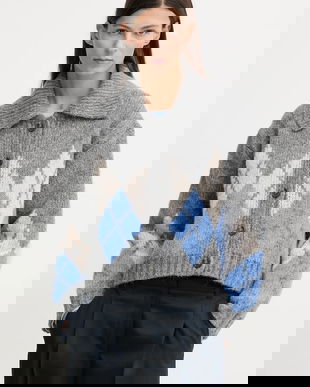 Marc O'Polo cardigan din amestec de lână culoarea gri, călduros, 5000007512