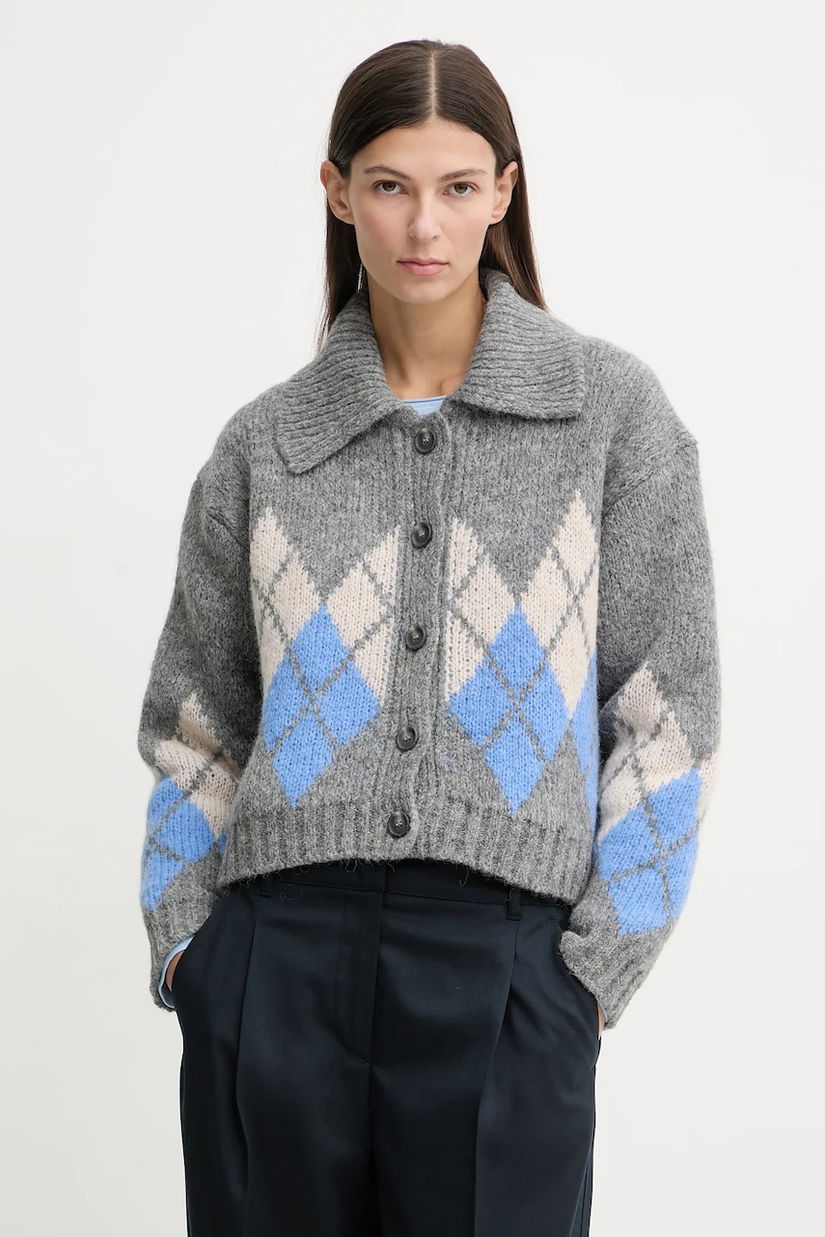 Marc O'Polo cardigan din amestec de lână culoarea gri, călduros, 5000007512