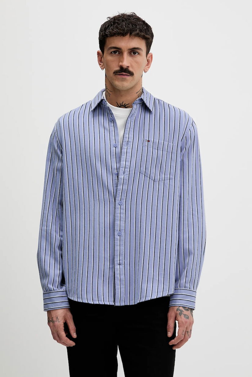 Tommy Jeans cămașă din bumbac cu guler clasic, regular, DM0DM22406