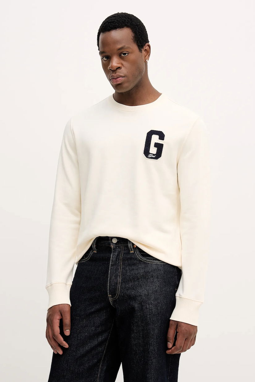 Gant bluză culoarea bej, cu imprimeu, 2067062