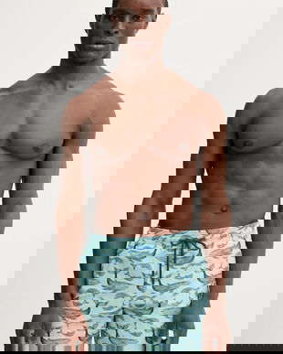 Vilebrequin pantaloni scurți de baie MOOREA culoarea turcoaz, MOODB106