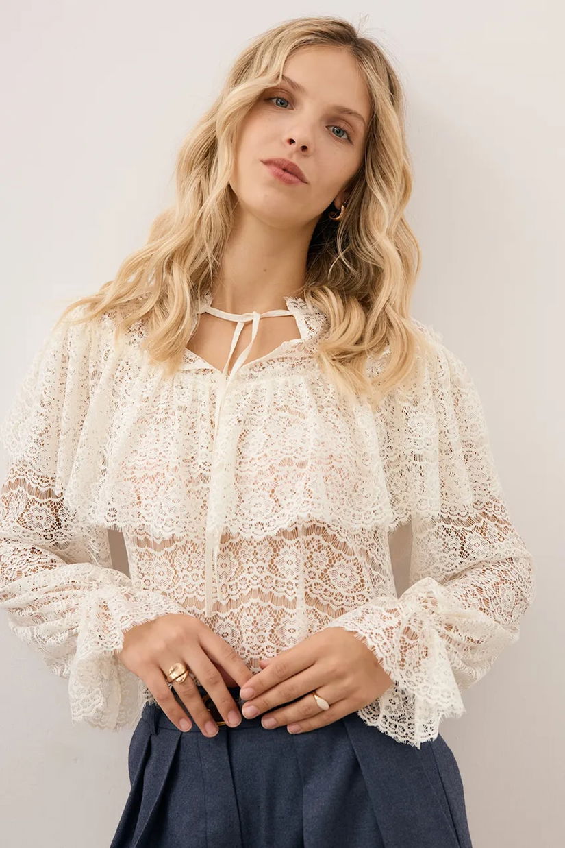 Bizuu bluză MARLY culoarea bej, uni, MARLY KREMOWY