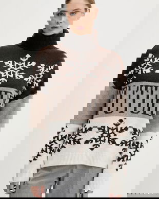 FROM FUTURE pulover de casmir culoarea maro, cu guler, WPL03334