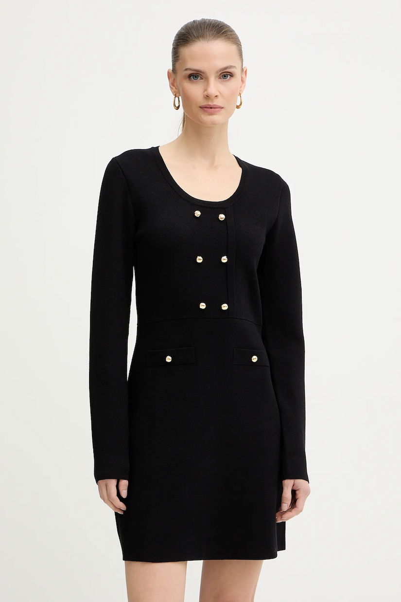 Morgan rochie culoarea negru, mini, mulată, RMRETRO