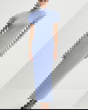 La Mania rochie cu lână NOIR maxi, mulată, NOIR