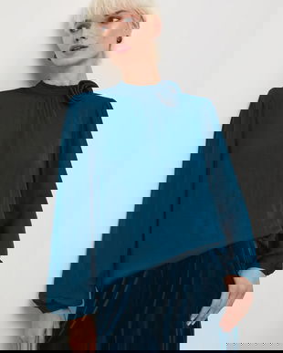 Medicine bluza culoarea turcoaz, neted