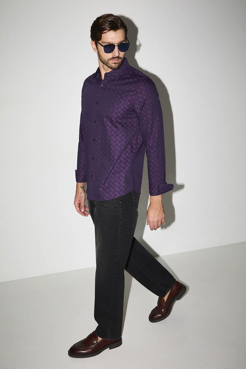 Medicine camasa din bumbac culoarea violet