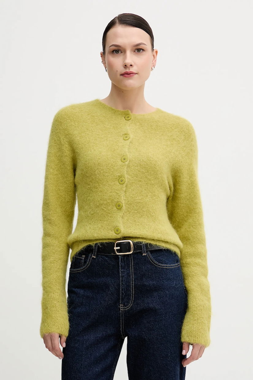 Sandro Ferrone cardigan cu alpaca culoarea verde, S9YBFNESPOLO