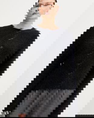 Sandro Ferrone cardigan cu alpaca culoarea negru, S9YBFNESPOLO