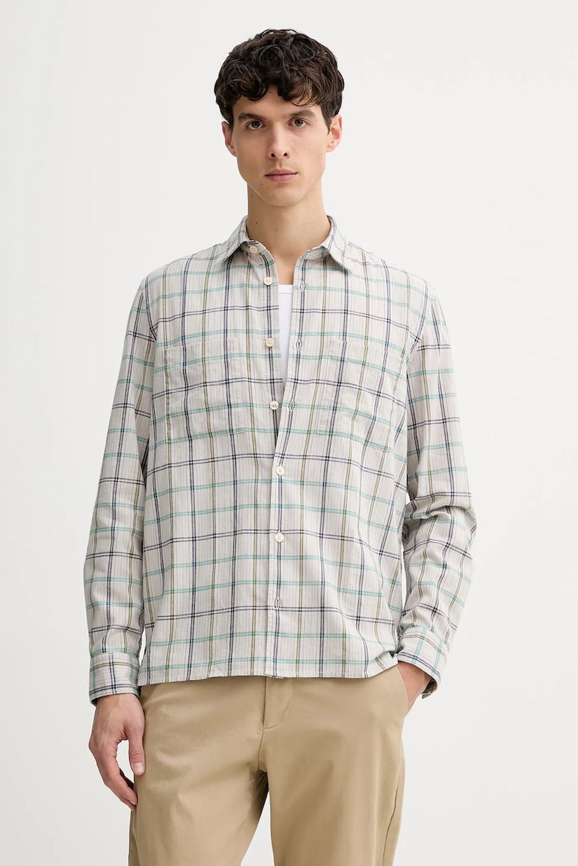 Marc O'Polo cămașă din bumbac culoarea gri, cu guler clasic, regular, 526724542108