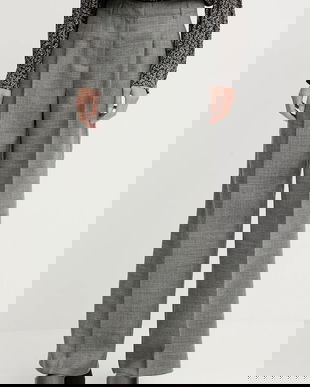 Marc O'Polo pantaloni de lână culoarea gri, drept, high waist, 600006810005