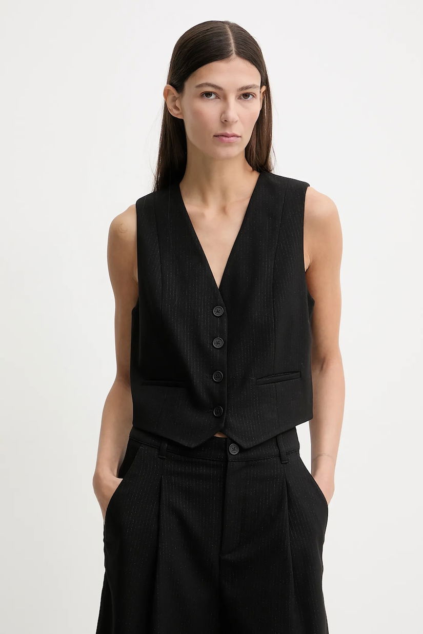 Marc O'Polo vestă culoarea negru, un singur rând de nasturi, 5000007583