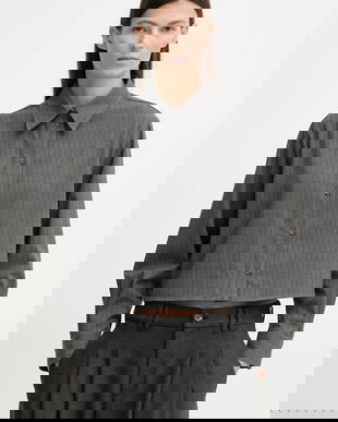 Marc O'Polo cămașă culoarea gri, cu guler clasic, relaxed, 5000007455