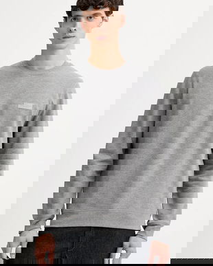 Marc O'Polo hanorac de bumbac culoarea gri, uni, 620401554008