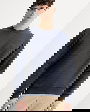 Marc O'Polo hanorac de bumbac culoarea bleumarin, uni, 620401554008