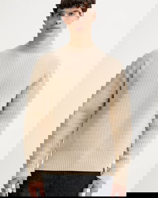 G-Star pulover din amestec de lână culoarea bej, călduros, D23731.E212