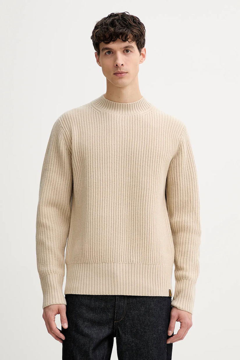 G-Star pulover din amestec de lână culoarea bej, călduros, D23731.E212