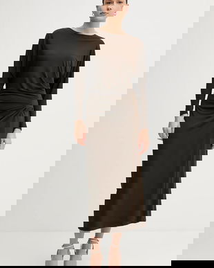 Pedro del Hierro rochie culoarea maro, midi, drept, 6192941