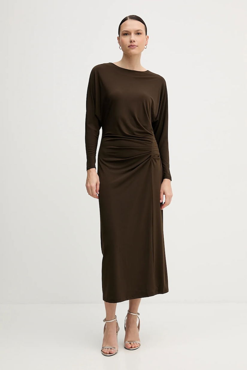 Pedro del Hierro rochie culoarea maro, midi, drept, 6192941