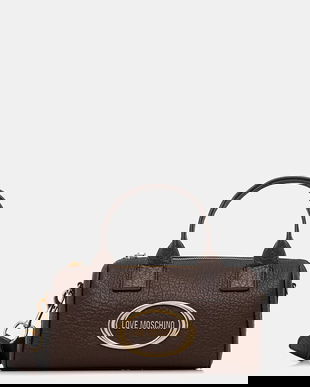 Love Moschino poșetă de piele culoarea maro, JC4338PP0NK1431A