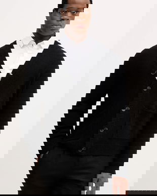 Lindbergh cardigan din amestec de lână culoarea negru, 30.800223