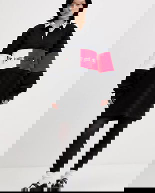 Tommy Jeans rochie din bumbac culoarea negru, mini, oversize, DW0DW22510