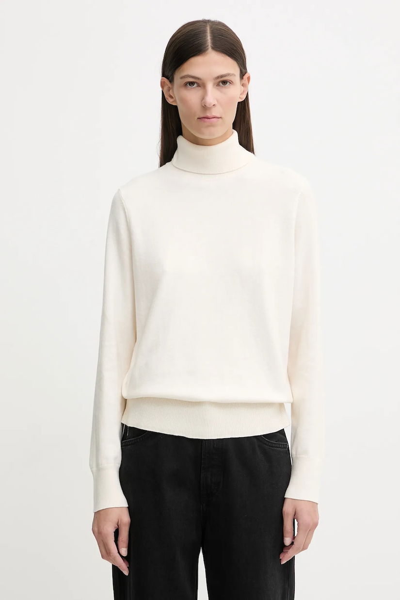 Marc O'Polo pulover culoarea bej, light, cu guler, 5000007462