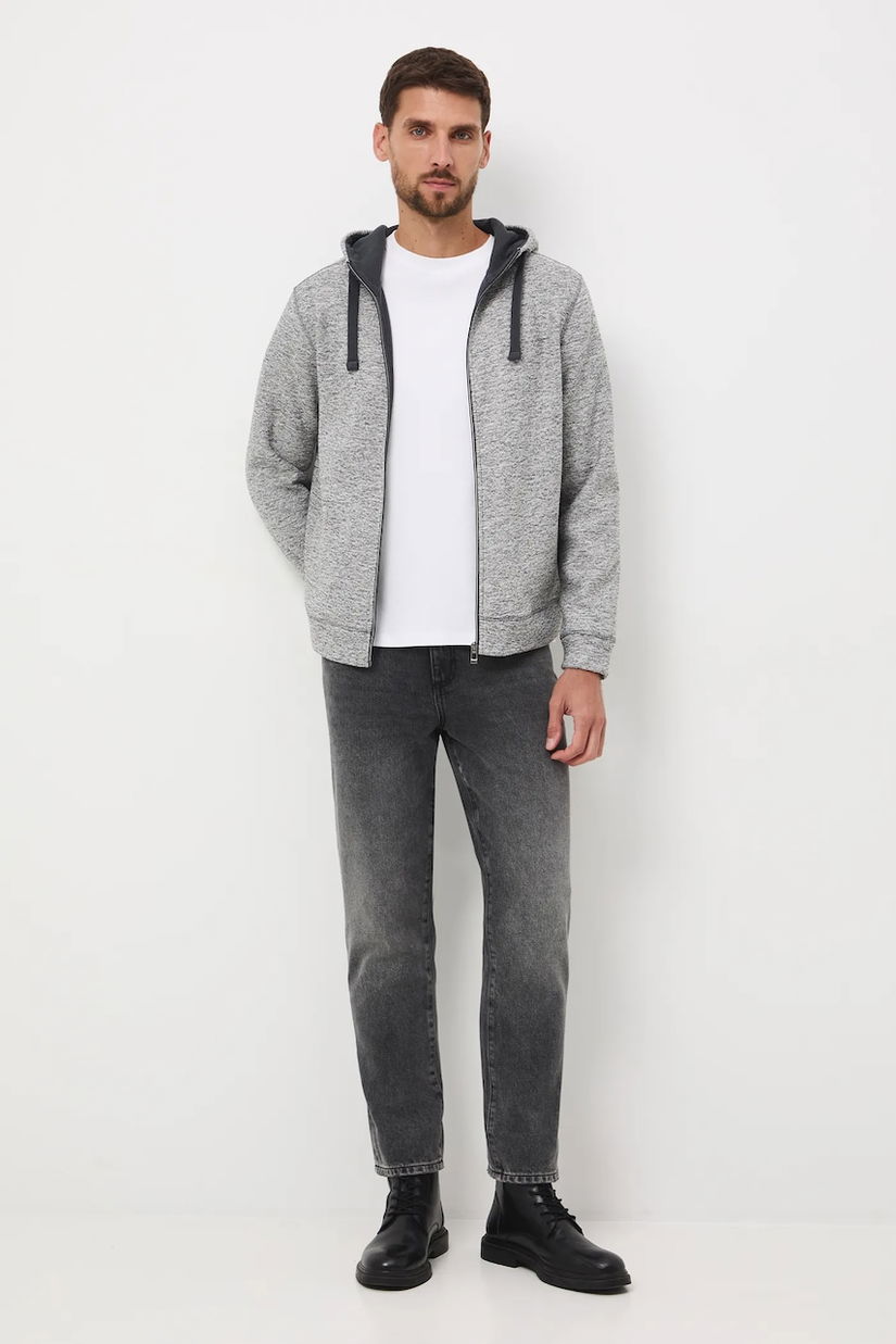 Medicine bluza culoarea gri, cu glugă, melanj