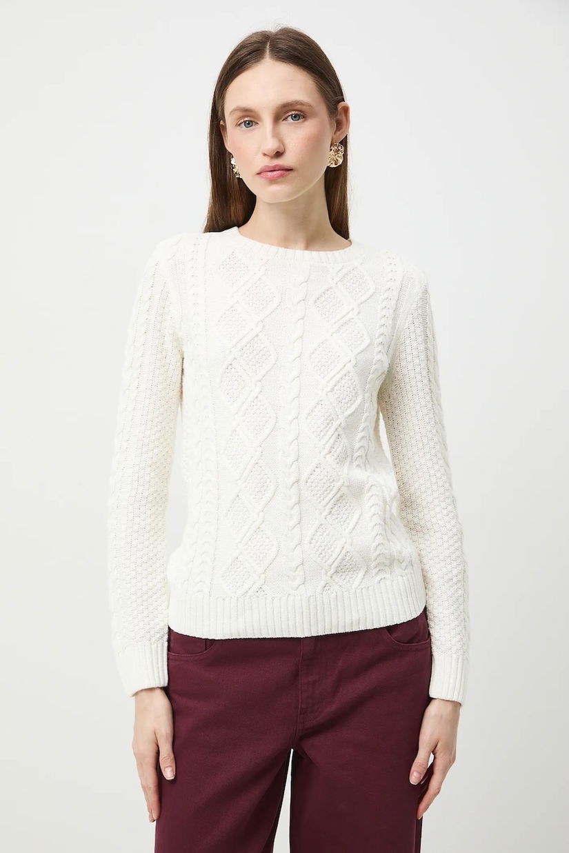 Medicine pulover culoarea bej, călduros