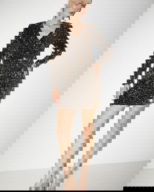 Medicine rochie culoarea auriu, mini, mulata