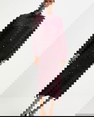 Answear.LAB rochie culoarea bordo, midi, drept