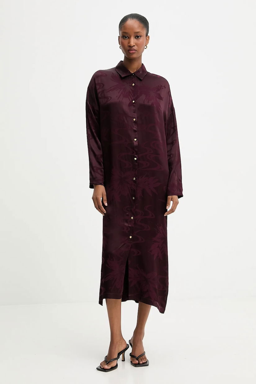 Answear.LAB rochie culoarea bordo, midi, drept