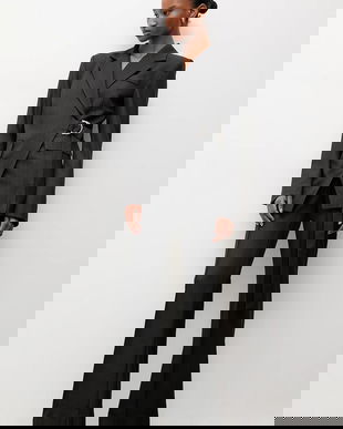 Answear.LAB sacou culoarea gri, un singur rand de nasturi, neted