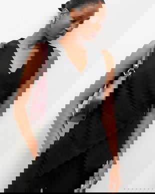 Answear.LAB vesta culoarea negru, oversize