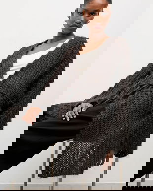 Answear.LAB cardigan din amestec de lână culoarea maro, light