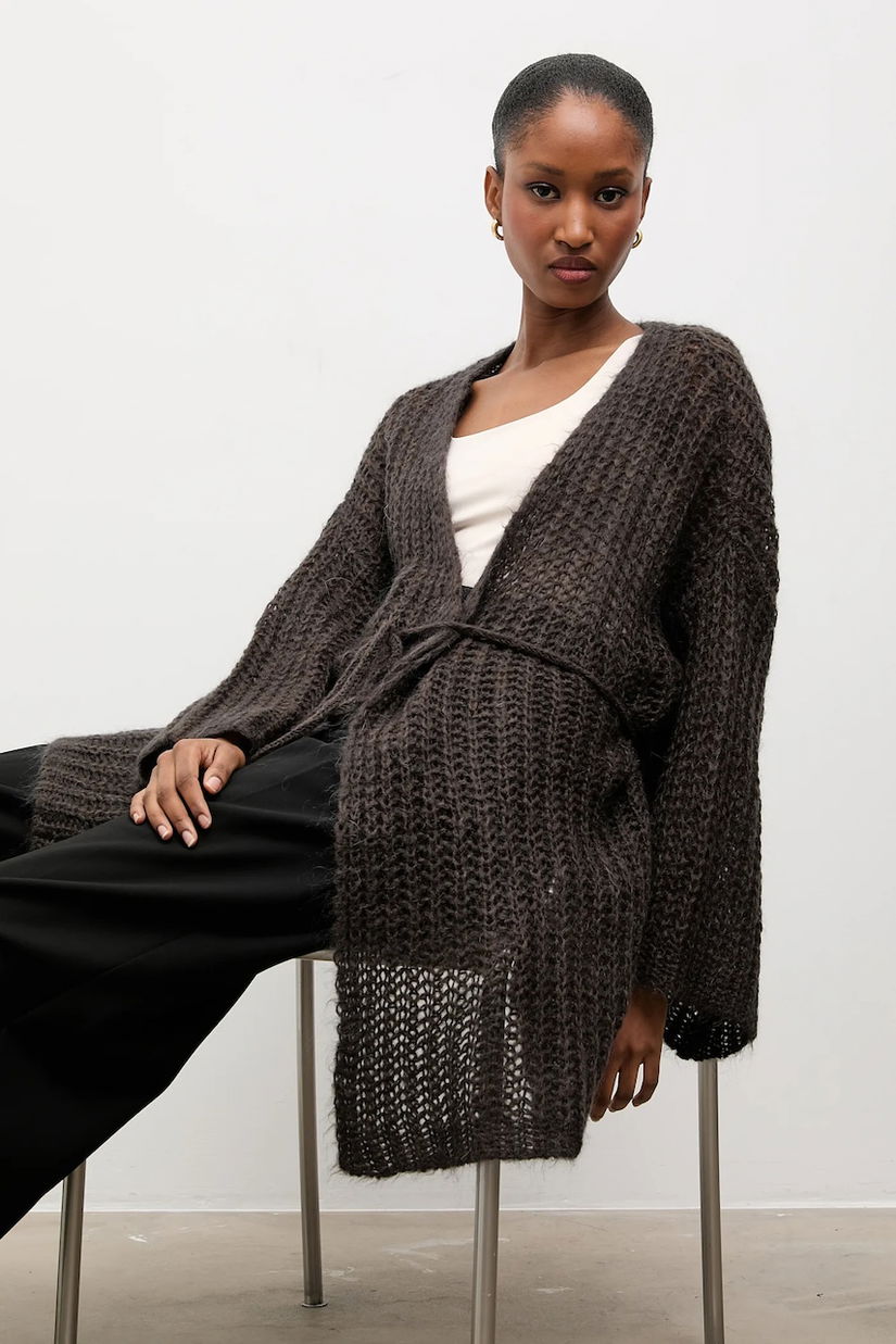 Answear.LAB cardigan din amestec de lână culoarea maro, light