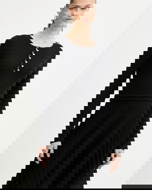 Morgan rochie culoarea negru, mini, evazați, RMCOSI