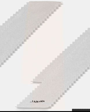 La Mania eșarfă de lână MAEVE culoarea bej, uni, MAEVE