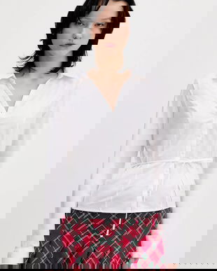 Hollister Co. cămașă culoarea alb, cu guler clasic, slim, KI340-5442