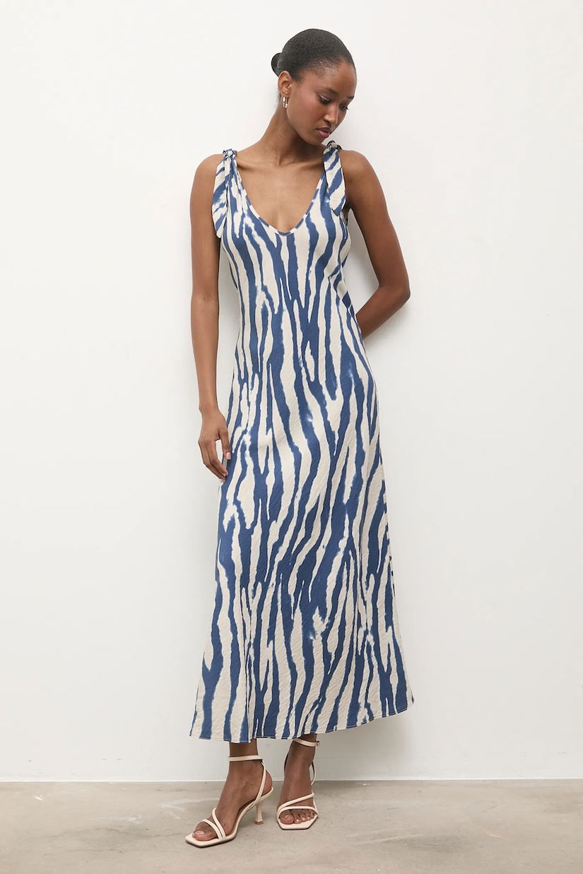 Answear.LAB rochie culoarea albastru marin, maxi, drept