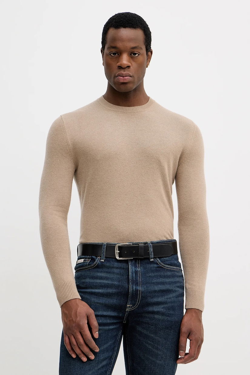 Sisley pulover din amestec de lână culoarea gri, light, 102HS1B17