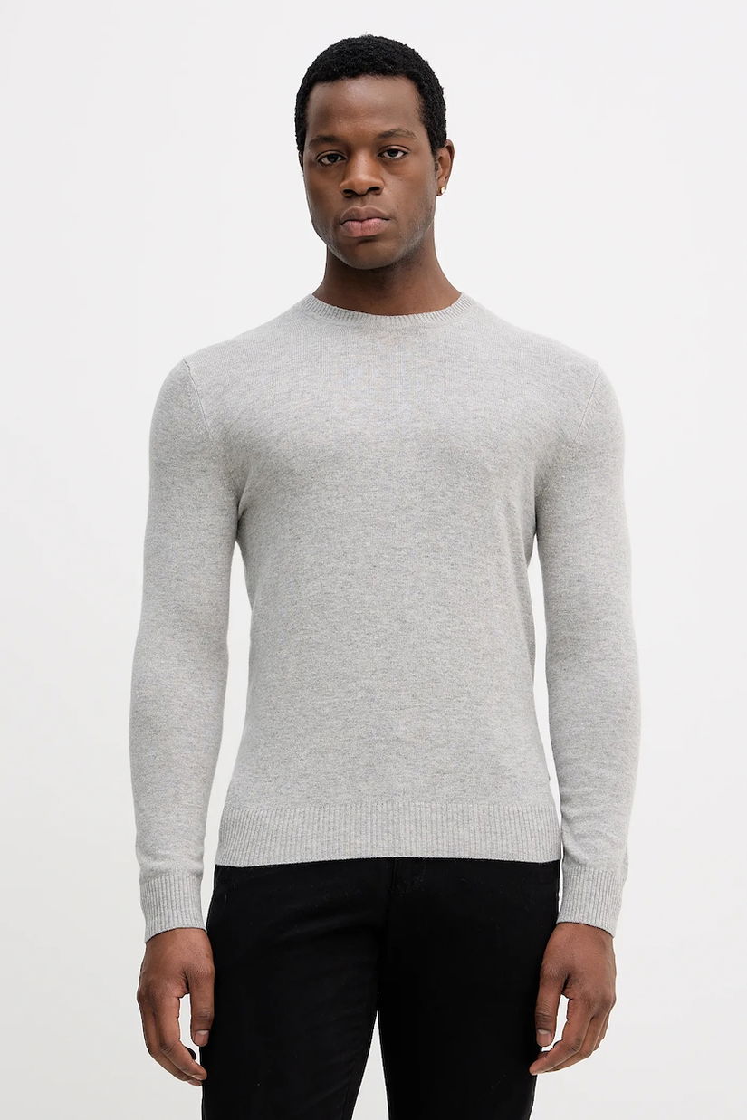 Sisley pulover din amestec de lână culoarea gri, light, 102HS1B17