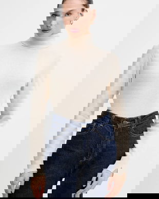 Sisley pulover din amestec de lână culoarea gri, light, cu guler, 102HM2174