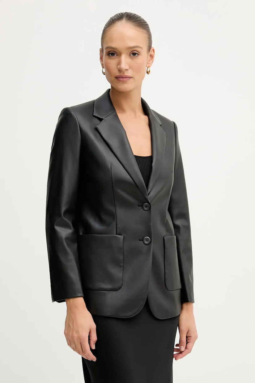 Sisley sacou culoarea negru, un singur rând de nasturi, uni, 22V3LW038