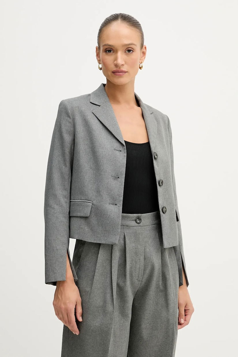 Sisley sacou culoarea gri, un singur rând de nasturi, uni, 2V99LW03K