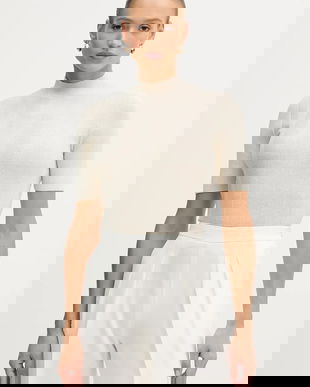 Sisley pulover din amestec de lână culoarea bej, light, cu turtleneck, 1WH2M2025