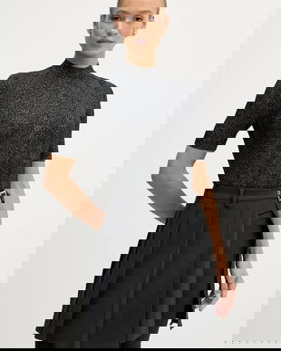 Sisley pulover din amestec de lână culoarea negru, light, cu turtleneck, 1WH2M2025