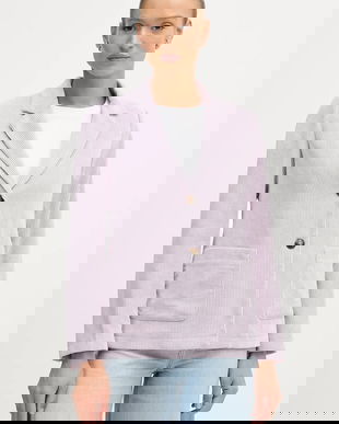 United Colors of Benetton sacou din velur culoarea violet, un singur rand de nasturi, uni, 2Q5GDW03I